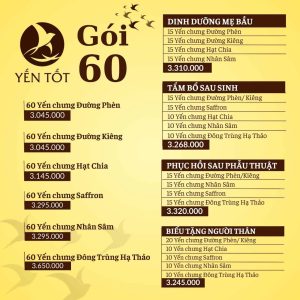 Yến chưng sẵn chất lượng combo 60 hủ