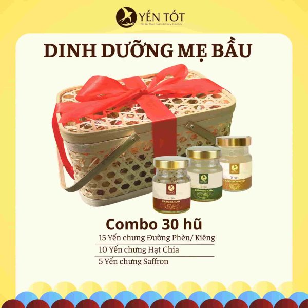 Yến chưng sẵn chất lượng combo dinh dưỡng mẹ bầu